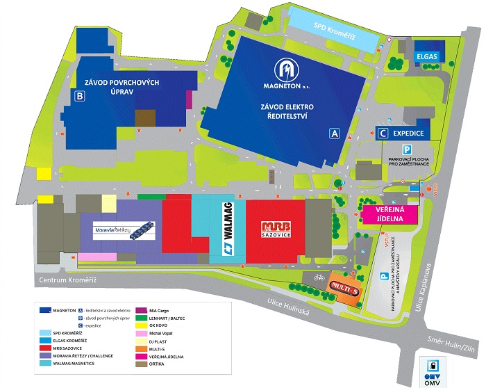 Mapa areálu MAGNETON